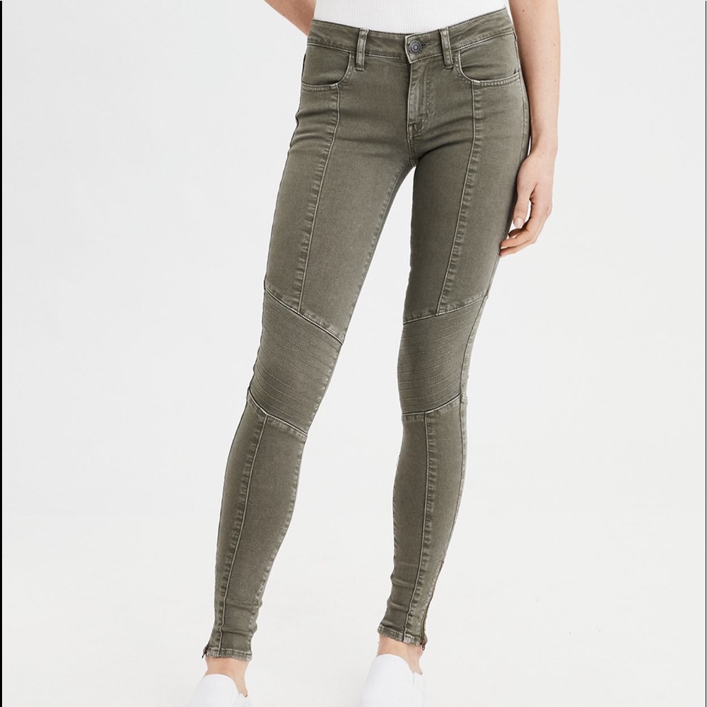 AEO super stretch moto jeggings NWT!